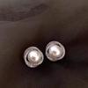 S925 Prata Agulha Estilo Coreano Brincos de Brinco Simples Elegante Nicho Personalidade Pérola Brincos Femininos de Luxo Leves de Alta Qualidade Atacado