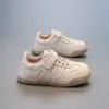 Zapatos casuales de lona para niños y niñas, suela suave, para primavera y otoño, zapatillas blancas, con velcro antideslizante, calzado deportivo infantil para estudiantes