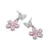 Pendientes de Mariposa y Flor de Circonita Rosa Fresca y Dulce, Nuevos Pendientes Versátiles Elegantes de Alta Gama de Moda 2025