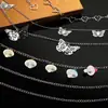 Atacado de Joias Transfronteiriças Europeias e Americanas em Estoque: Corrente de Cintura Borboleta de Metal para Mulheres, Corrente Fashion, Corrente Colorida Versátil para Calças Cogumelo