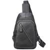 Bolsa Masculina Niucunzh Estilo de Rua Bolsa de Ombro Único Transversal Bolsa de Peito em Couro Genuíno Bolsa de Selim Casual em Couro de Vaca com Costura