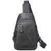 NIUCUNZH Bolsa Masculina de Ombro Transversal Street Moda Masculina Bolsa de Peito de Couro Bolsa Carteiro Casual de Couro Bovino