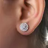 Brincos Cao Shi Estilo Europeu Redondos Multicamadas Cravejados com Strass Nicho Luxo Leve Sensação de Alto Padrão Acessórios para Brincos Estilo Versátil de Temperamento