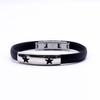 Pulsera negra semicurva pulsera de acero inoxidable pulsera de silicona de acero inoxidable pulsera de acero inoxidable pulsera de silicona negra