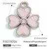 Accesorios de Joyería de Acero Inoxidable Transfronterizos Maleta de Dibujos Animados Goteo de Aceite Flor Colorida Chapado en Oro Real de 18K Colgante