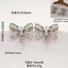 Pendientes de perlas con lazo de plata S925, figura bicolor amarilla y blanca con accesorios de perlas de 9-10 mm sin cuentas