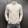 Sudadera con cremallera y cuello alto Huamian para hombre, nueva colección otoño 2026, casual, simple, cómoda, cálida, chaqueta, abrigo para hombre