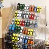 Soporte de exhibición acrílico, organizador de escritorio de varios niveles para exhibir figuras, figuras de acción, coches de juguete y maquetas de coches; caja de almacenamiento para coche