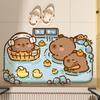 Alfombra de Piso para Baño Capibala Linda Capibara Alfombra de Piso Absorbente para Baño Suave Barro de Diatomeas Alfombra para Puerta de Baño