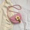 Bolso de verano nuevo de algodón tejido con flores, bandolera tipo concha, informal, de playa, para mujer