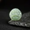 Contas Soltas de Cabeça de Dragão de Jade Hetian Genuíno Pingente Pixiu Esculpido Tridimensional Acessórios de Pulseira Contas de Pulseira de Jade Natural