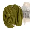 Suéter cárdigan de punto con solapa y cremallera relajado y perezoso para mujer, nuevo estilo Otoño e Invierno 2025, chaqueta de punto casual retro para personas menudas