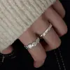 Anillo Nuevo de Hojalata Plegada Cóncava y Convexa Brillante para Mujer, Diseño Simple de Nicho, Anillo Versátil para Dedo Índice Abierto de Ins