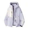Chaqueta de trabajo con capucha para hombre y mujer, estilo camello, tres en uno, cortavientos e impermeable, con logo estampado de norma nacional para exteriores