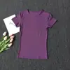 Ropa de Yoga Transpirable de Verano, Camiseta Deportiva de Manga Corta de Secado Rápido para Correr, Ropa Exterior Sexy y a la Moda, Ropa Elástica de Fitness para Mujer