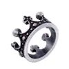 Anillo de Corona Retro de Acero de Titanio Europeo y Americano 2025 Anillo de Acero Inoxidable con Cruz para Hombre Artesanía Pulida