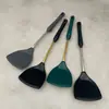 Suministro Directo de Fábrica Espátula de Silicona de Acero Inoxidable, Espátula de Cocina Resistente a Altas Temperaturas, Espátula de Silicona Dorada con Chapado de Titanio, Utensilios de Cocina de Aspecto Elegante