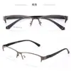 Nuevas Gafas de Prescripción para Hombre, Armazón de Acero, Media Montura Cepillada, Elegantes, Versátiles, Montura Grande, Disponibles para Venta al por Mayor y Pedidos Mixtos