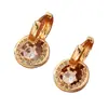 Ez5936 Pendientes de Metal con Pedrería Estilo Europeo y Americano Transfronterizos para Mujer con Colgantes de Estrella y Corazón, Joyería de Pendientes Simple y Elegante