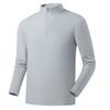 Urban Outdoor Sportswear Meia gola com zíper Manga comprida Camiseta masculina Outono Secagem rápida Stretch Respirável Casual Top
