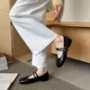 Zapatos plateados estilo francés Mary Jane para mujer, zapatos planos bajos de verano 2026 con correas de doble hebilla, adecuados para combinar con faldas, elegantes zapatos de dama