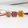 Corrente Nacional Ouro Antigo Azul Queimado Esmalte Cloisonné Pingente DIY Pulseira Colar Cordões de Contas Acessórios de Joias Este Ano de Vida