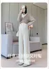Pantalones para Mujeres Embarazadas 2025 Otoño e Invierno Ropa Exterior Pantalones de Punto de Cachemira de Pierna Ancha Casual Rectos Vestido de Maternidad para Embarazo Temprano Primavera
