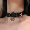Gargantilla Negra Collar de Cuero Gargantilla de Campana Pequeña Collar Corto Gargantilla Nicho Correa para el Cuello Accesorios de Otoño e Invierno para Mujer