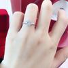 Anillo de Diamantes de Seis Garras con Borde de Rama de Flor Plata Pura S925 Temperamento de Lujo Ligero Rojo de Internet Micro-incrustado Anillo Femenino de Diamantes Anillo Abierto Joyería