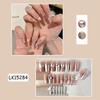 Xiaohongshu Douyin Unha Postiça Gel Jelly Estilo Diamante Manicure Estilo Puro Desejo Menina Gelo Transparente Removível Adesivos de Unha Prontos
