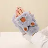Guantes de Peluche de Capibara Lindos para Mujer, Cubierta Plegable de Medio Dedo para Invierno, Compatibles con Pantalla Táctil, Cálidos y Gruesos, para Estudiantes y Ciclismo, a Prueba de Frío