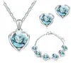 Comercio Exterior Joyería al por Mayor Elemento de Corazón Caliente Diamante de Agua Set de Pulsera Pendientes Collar 399