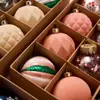 Conjunto de Bolas de Natal Aveludadas Caixa de Presente Bolas Transparentes Formato de Bola Enfeites de Árvore de Natal Lembrança de Natal Conjunto de Decoração 6cm
