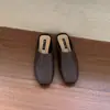 Mules cerrados versátiles de estilo francés con punta cerrada y suela plana para mujer, adecuados para usar al aire libre, mules slip-on de verano 2026, zapatos de tacón bajo sencillos