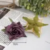 En stock adorno de tocado de rosa recta rizada artificial decoración retro europea rosa recta rizada cabeza de rosa flor falsa flor de seda