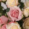 Rosas artificiales de estilo nórdico, flores de seda para bodas en casa, ramos de decoración para sala de estar, rosas artificiales decorativas