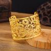 Pulsera Ancha Dorada Alienígena Dunhuang para Mujer Estilo Étnico Bohemio Pulsera de Brazo Pulsera Dai Joyería India Europea y Americana