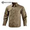 Camisas de Secado Rápido Personalizadas al por Mayor, Ropa de Trabajo Elástica Resistente al Agua, Camisas de Manga Larga de Secado Rápido Casuales para Negocios para Hombre, Dark Walker