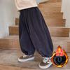 Pantalones de Pana Changguo para Niños Otoño Pantalones Linterna Otoño Invierno Pantalones Harem Pantalones Largos Estilo Coreano Modernos Forrados de Polar