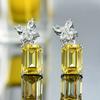 Cao Shi Europa y Estados Unidos pendientes calientes simulación amarillo ganso flor de circón pendientes estilo azúcar simple pendientes de alta gama