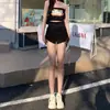 Shorts de Mezclilla de Cintura Alta para Mujer, Verano 2022, Diseño Sexy Delgado, Reductor Cordón Pierna Ancha Hot Pants
