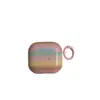 Estojo Protetor de Fone de Ouvido Listrado Arco-Íris Rosa e Amarelo para AirPods 4ª Geração Adequado para Fones de Ouvido Apple AirPods Pro2