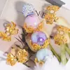 Bandeja de Flor Grande Pavimentada con Circonita Micro Pavé Doble Lazo Recortado Cuentas Espaciadoras para Pulsera Collar Accesorios de Joyería con Cuentas de Cristal