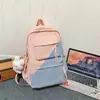 Mochila modelo nuevo 2026, gran capacidad, mochila de viaje casual y simple, estilo universitario, nicho de Instagram, mochila escolar de bloques de color, moderna