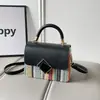 Bolso Pequeño Cuadrado Tejido de Nuevo Estilo Transfronterizo para Mujer, Versátil y de Moda, Bolso Cruzado de Hombro con Bloques de Color, Bolso de Mano de Alta Gama para el Trabajo
