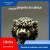 Latão Fera Suíça Cabeça de Tigre Poderosa Agressiva Corda de Perigo Faca de Arremesso Ano do Tigre Shengwei Pingente Latão Pingente Vintage