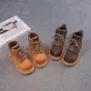 Botas de cuero para niños, colección de otoño 2026 para niños, botas Martin retro de suela blanda, botines casuales y antideslizantes para niños mayores