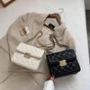 Bolsa de Mão Pequena de Primavera para Mulheres 2022 Nova Moda Tendência Acolchoada Bolsa de Corrente Celebridade da Internet Ins Bolsa Transversal de Ombro Versátil