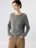 Nuevo suéter de cachemira pura para mujer de otoño e invierno, grueso, con diseño de hombro raglán, cuello redondo, capa interior cálida, suéter de punto