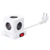 Enchufe de cubo de Rubik europeo multifunción USB con interruptor de base tipo torre vertical para el hogar Regleta GS Convertidor estándar europeo